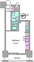 RESIDIA新御徒町 ワンルームの間取図画像