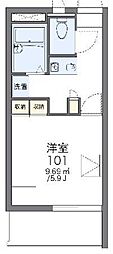 レオパレスNISHIGAI2 1Kの間取図画像