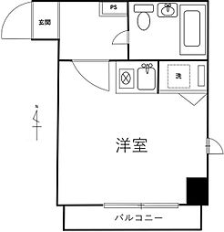 プラティーク両国 ワンルームの間取図画像