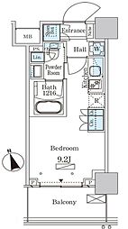 パークアクシス大塚ステーションゲートタワー ワンルームの間取図画像