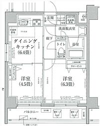 ティモーネ押上トゥーレ 2DKの間取図画像