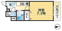 メンフィス王子 1Kの間取図画像