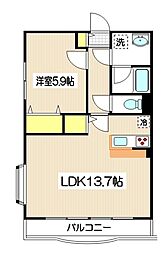 プランドールアイ 1LDKの間取図画像