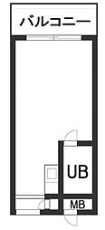 ユースフル第一初台 4階ワンルームの間取り