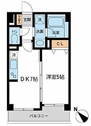 ルクレ初台 1DKの間取図画像