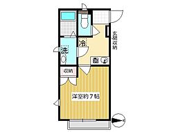 コモド狭山ヶ丘 1Kの間取図画像