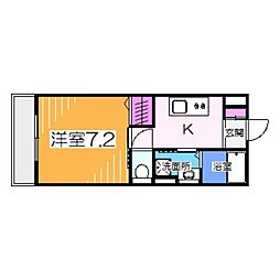 フィオレ・レジデンス出島海岸通 1Kの間取図画像