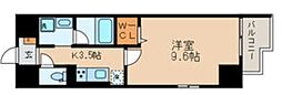 ジュネス3 1Kの間取図画像