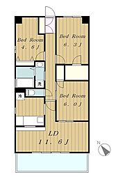 フォレストフローラ 3LDKの間取図画像