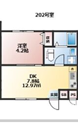 横浜市保土ケ谷区今井町アパート 1DKの間取図画像