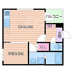Osaka Metro今里筋線 清水駅 徒歩5分の賃貸アパート 2階1DKの間取り