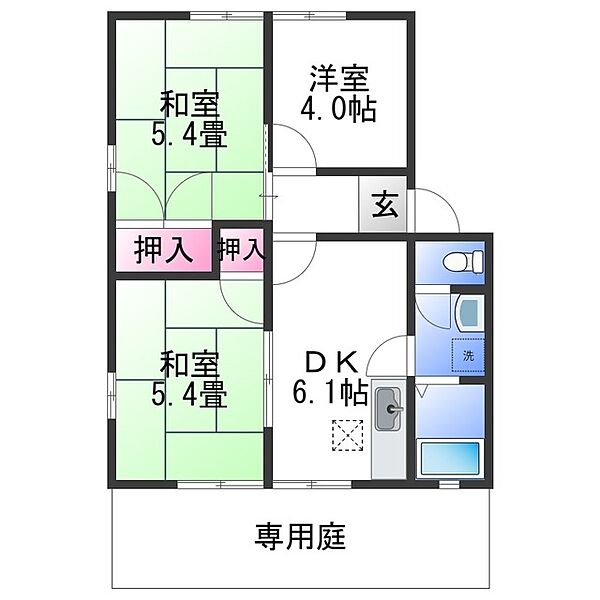 フレグランスＩ ｜和歌山県海南市井田(賃貸アパート3DK・1階・46.80㎡)の写真 その2