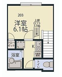 サンプレイス用賀 1Kの間取図画像