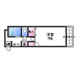 ガイア21 1Kの間取図画像