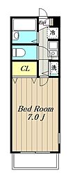 ベルクトハイツ 1Kの間取図画像