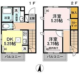 コーラルB 2DKの間取図画像
