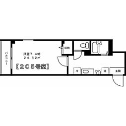 メゾン・セルクルドゥ 1Kの間取図画像