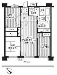 KS桜川 3LDKの間取図画像