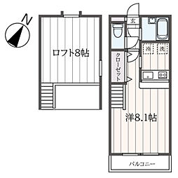 サンビュー城下 ワンルームの間取図画像