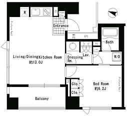 パークアクシス渋谷神南 1LDKの間取図画像