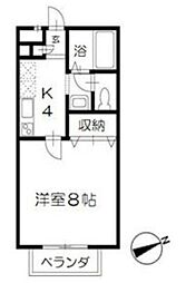 エスパシオＣＤ 1階1Kの間取り