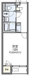 レオネクストフォセット 1Kの間取図画像