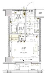 アーバンファースト神楽坂 ワンルームの間取図画像