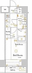 ラフィスタ新小岩 1Kの間取図画像