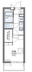 レオパレスクローバー 1Kの間取図画像