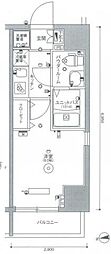 スカイコートヒルズ池田山 1Kの間取図画像