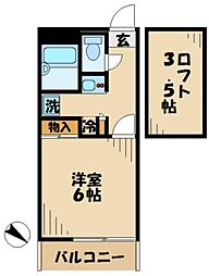 レオパレスグリーンリーブズ 1Kの間取図画像