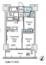 ロイヤルパークス赤羽サウス 2LDKの間取図画像