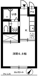 ランスフィールド本八幡 1Kの間取図画像