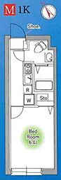 ヴィスタ阿佐ヶ谷S 1Kの間取図画像