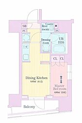 ラクレイス曳舟 1DKの間取図画像