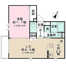 NIDO LARGO 1LDKの間取図画像