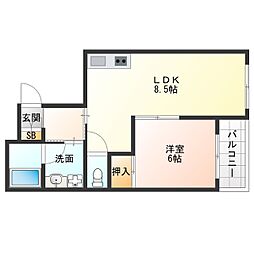 メゾン梅澤 1LDKの間取図画像