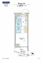 PROUDFLAT渋谷笹塚 1Kの間取図画像