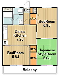 エントピアハウス 3DKの間取図画像
