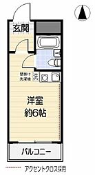 ベルデ所沢 ワンルームの間取図画像