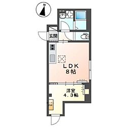 アコード・Ｋ 1階1LDKの間取り