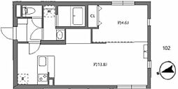 セレヌコート新江古田 1LDKの間取図画像