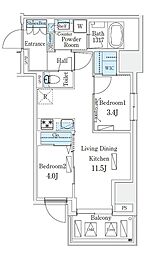 渋谷区東3丁目マンション 2LDKの間取図画像