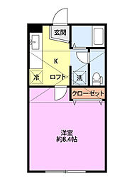 ハイツ己致子 1Kの間取図画像