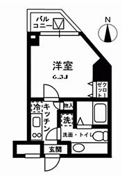 レジディア中野 10階1Kの間取り