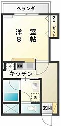 ハイツアントレ 1Kの間取図画像