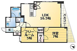 アーバンヴィレッジ神戸中山手 1SLDKの間取図画像