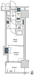 ブルックサイドレジデンス木場 2Kの間取図画像