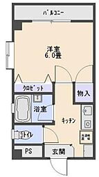 エステート鹿沼 1Kの間取図画像