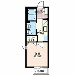 シャーメゾン07 1Kの間取図画像